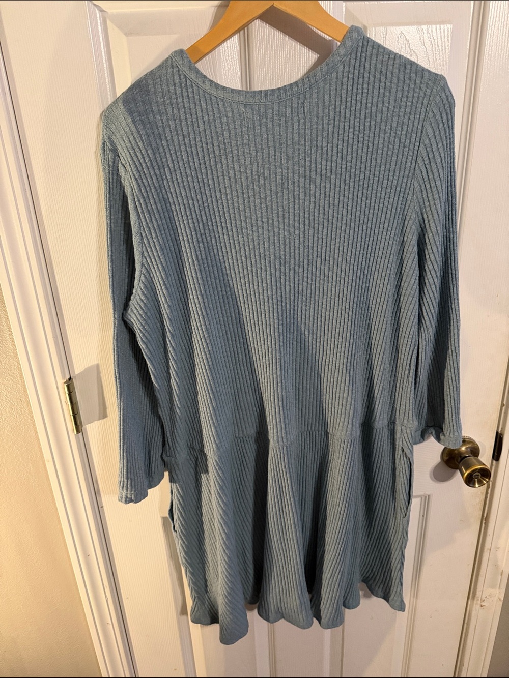 FP Beach Light Blue Ribbed Button Front Top - Picture 5 of 5